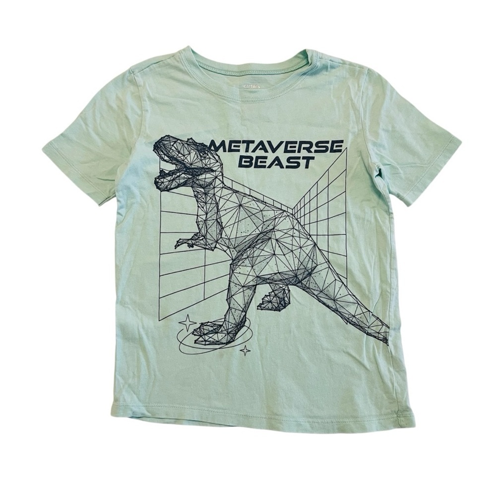 Carter's Green Dinosaur Blueprint Tee Short Sleeve